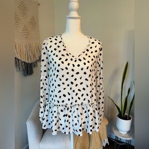 SOLD Black and White Blouse